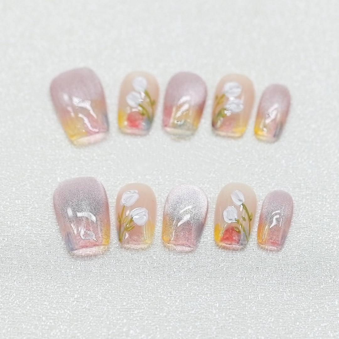 Handmade Press-On Nails Mixed Color Glitter 2025 New Style