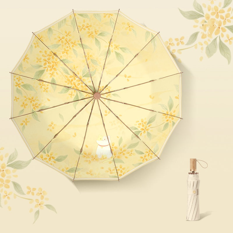Seasonal Cat Umbrella - Dual-Purpose Sun and Rain Protection