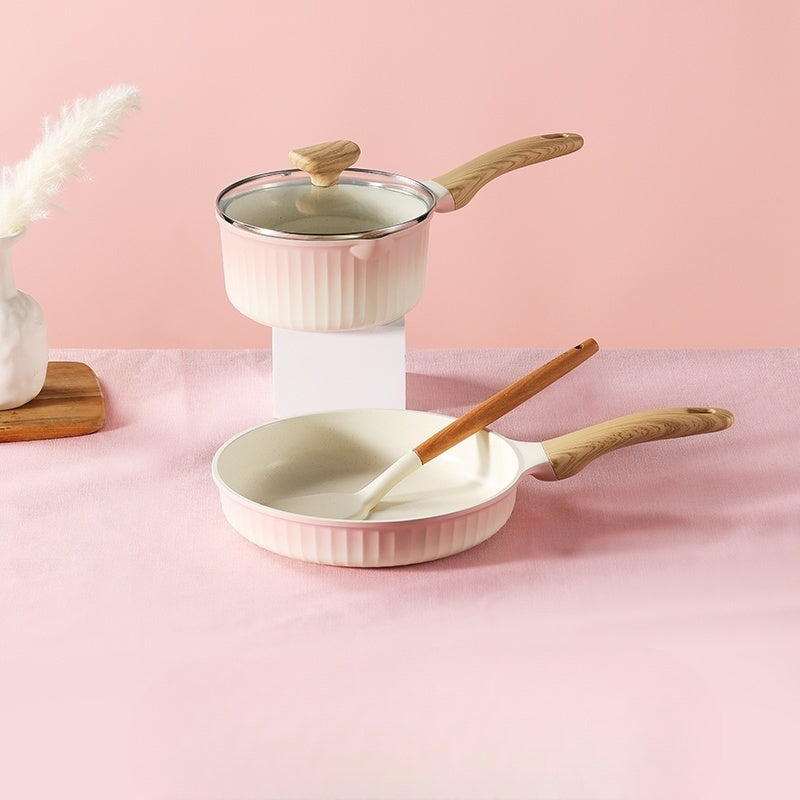 Pink Color Changing Non Stick Saucepan Set