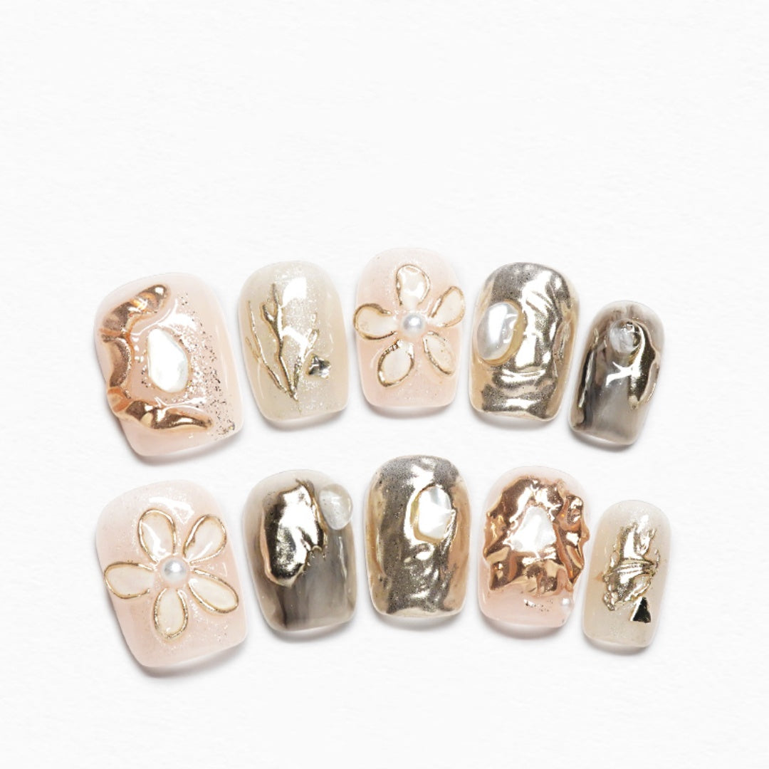 Handmade Press-On Nails Mixed Color Glitter 2025 New Style