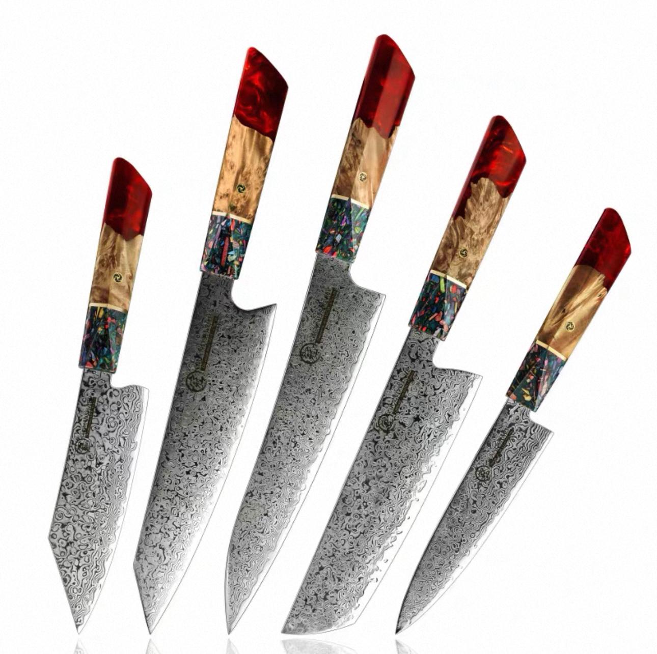 Damascus Steel Kitchen Knife Set