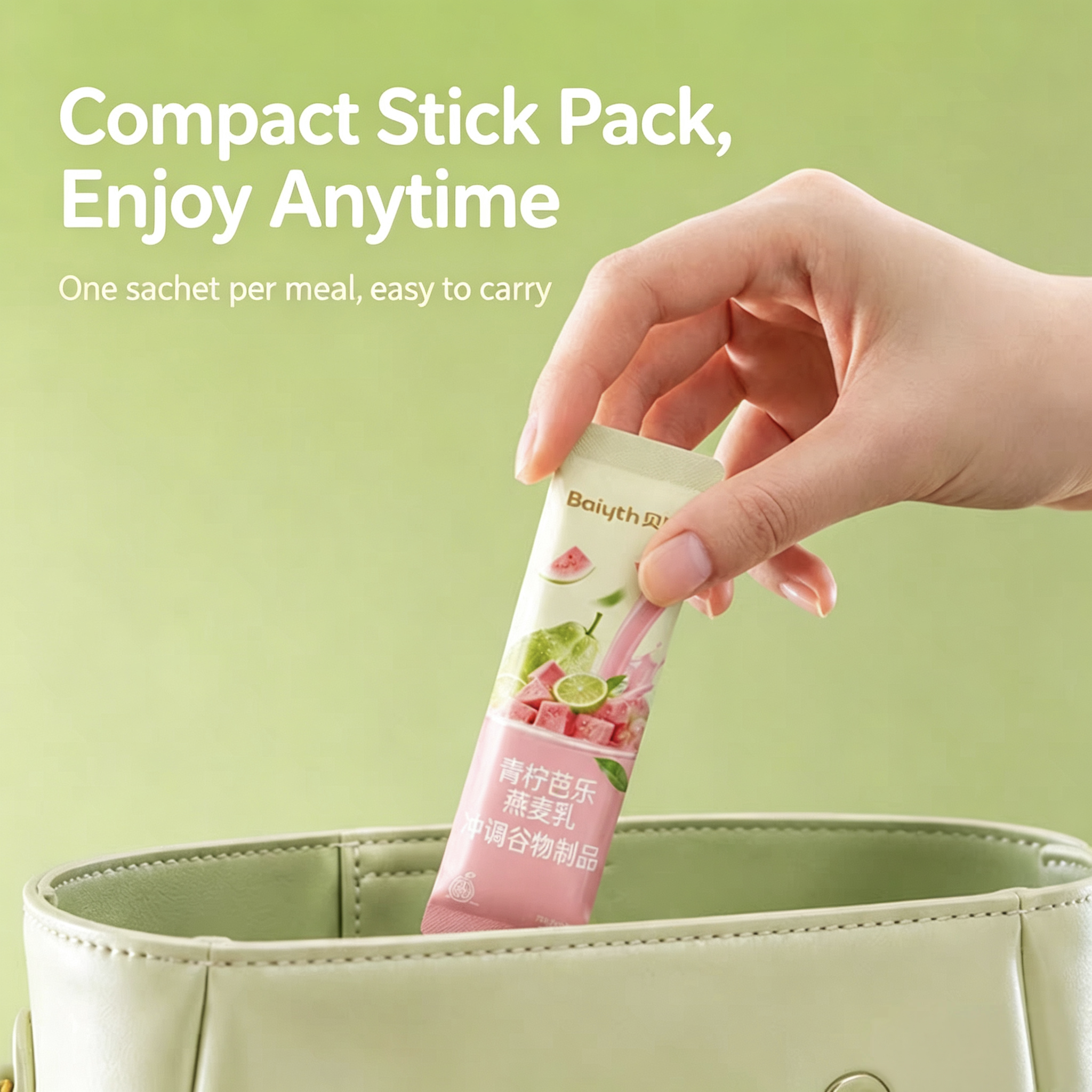 Lime‑Guava Oat Milk Instant Cereal, Low‑Sugar‑Friendly, Hot & Cold Brew, Single‑Serve Sachets, Filling Meal‑Replacement Drink