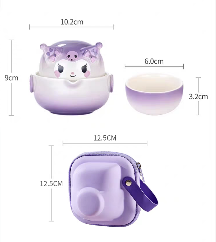 Kuromi Portable Travel Quick‑Cup Tea Set