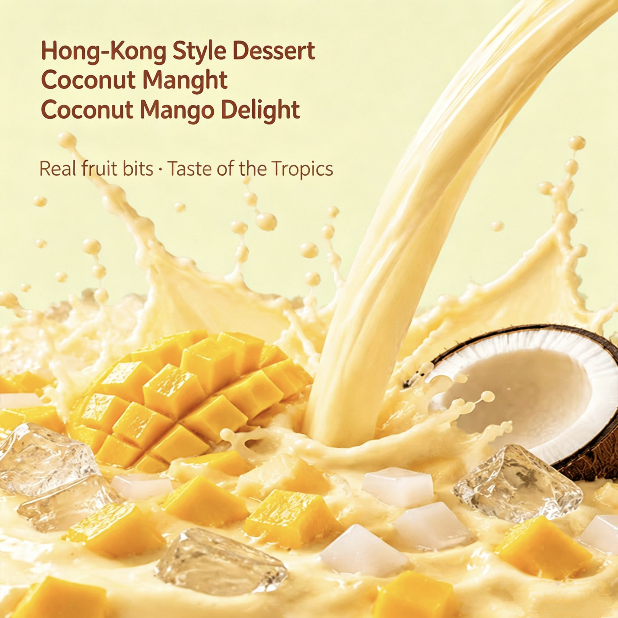 Mango‑Pomelo‑Sago Oat Milk Instant Cereal, Low‑Sugar‑Friendly, Hot & Cold Brew, Single‑Serve Sachets, Filling Meal‑Replacement Drink