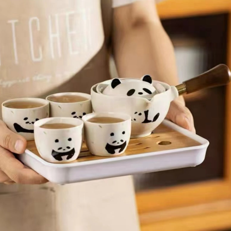 #179 Panda Family Portable Tea Set