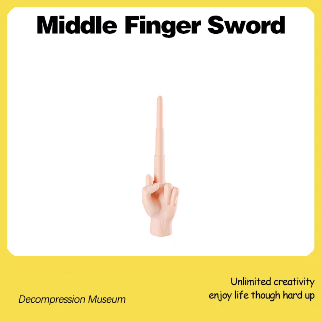 #124 Finger Sculpture Decoration, Retractable Middle Finger Toy