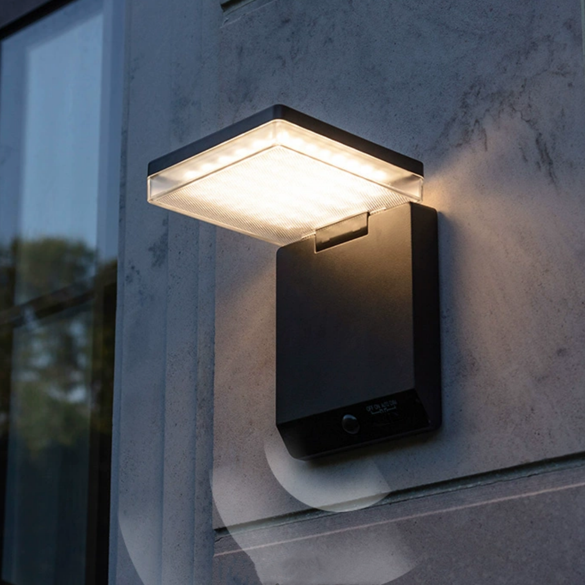 #S6 Smart Solar Black LED Wall Light With PIR