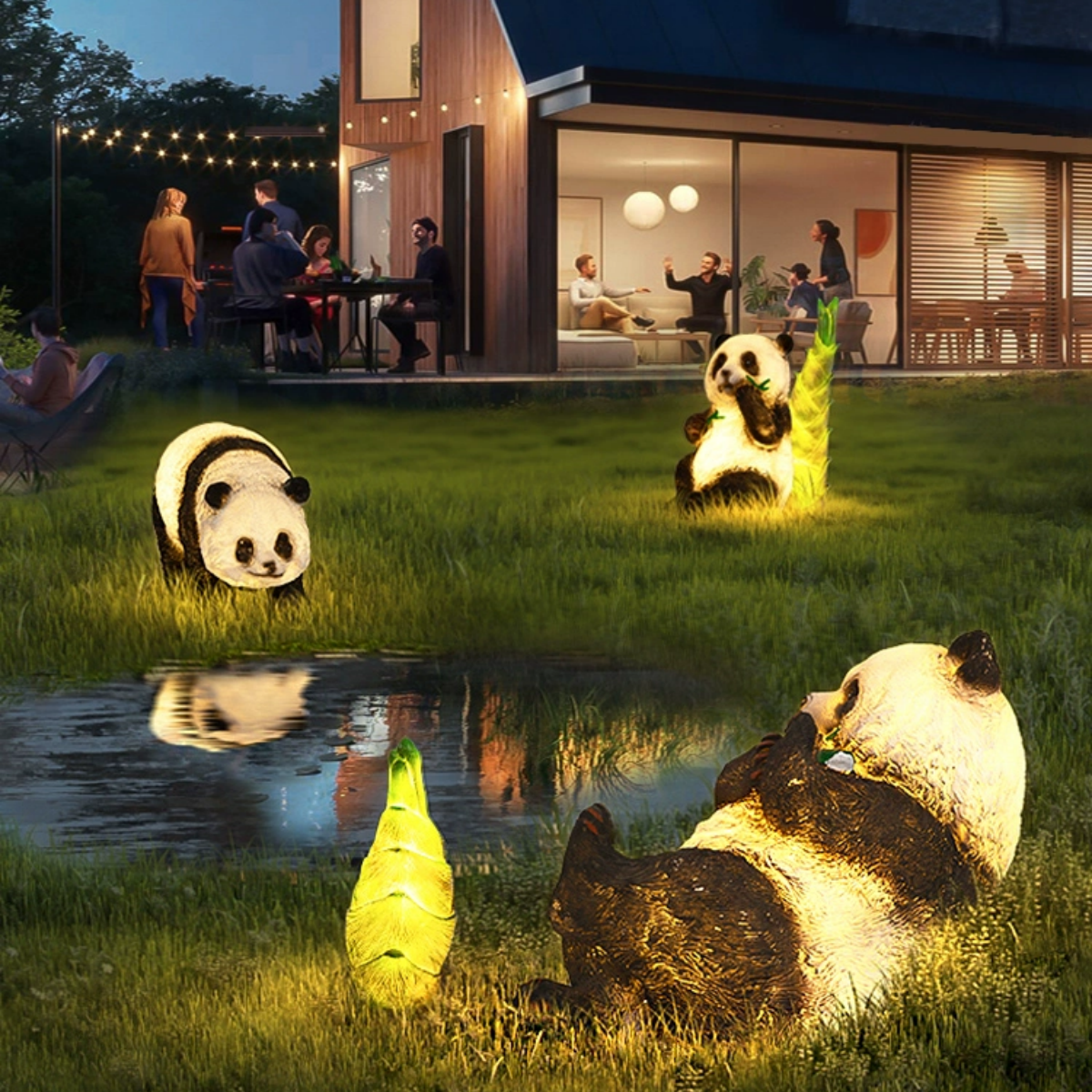 #S11 Solar Garden Lights Panda Decor
