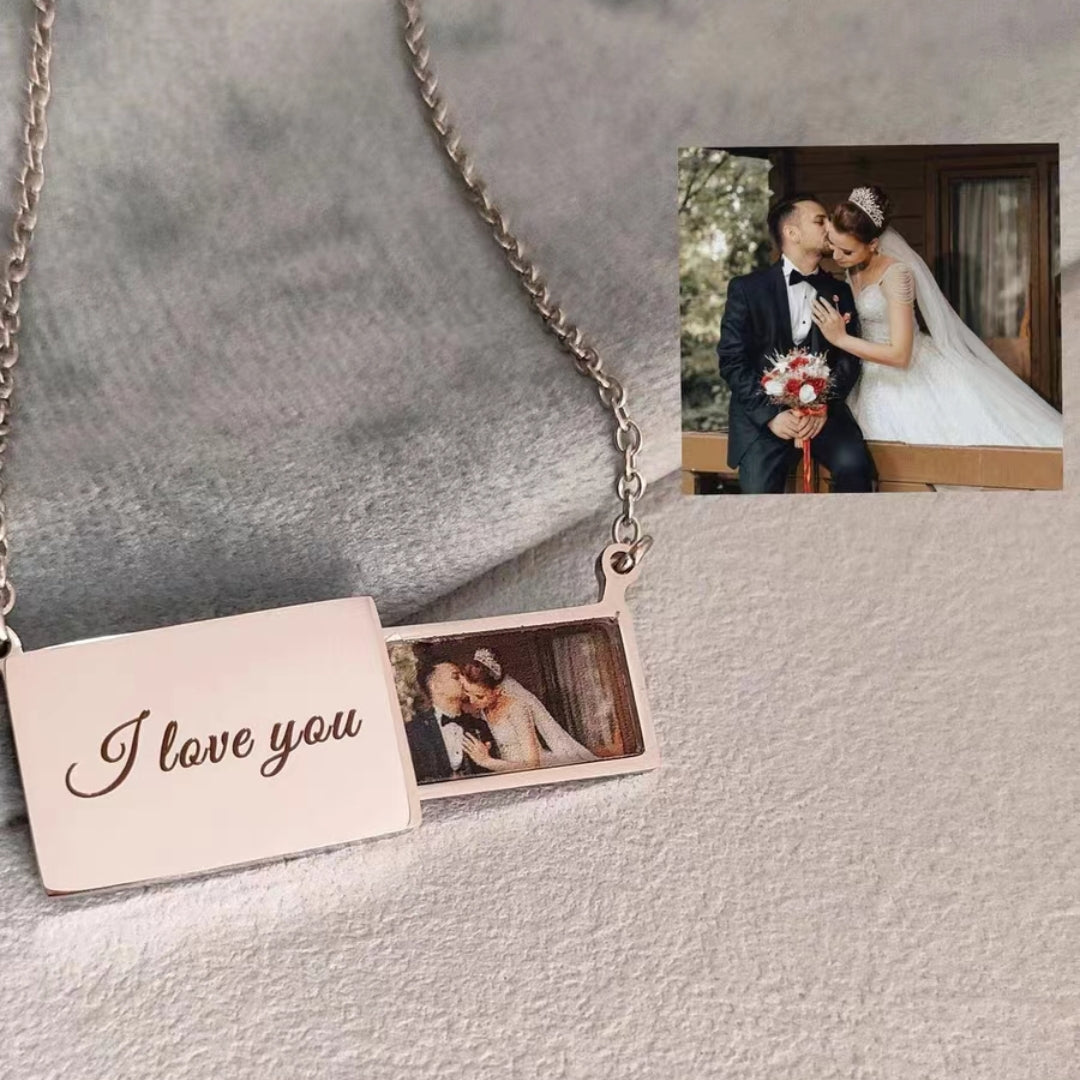 #191 BUY 1 GET 1 FREE Custom Photo Necklace With Engraved